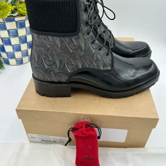 Men's Christian Louboutin Trapman leather boots size 43.5 made in Italy - Picture 9 of 10